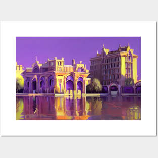 Purple Color Palace in City Art Posters and Art